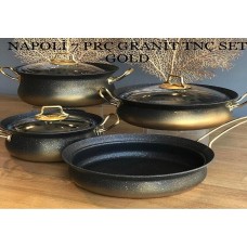 Napoli Gold 7 Parça Granit Tencere Takımı